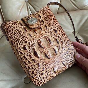 LKNW Brahmin Marley Small Crossbody Bag Toasted Melbourne Leather